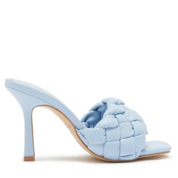 ABOUND Baby Blue Cashmere Myley Woven Heeled Mule Sandal Heels - Picture 1 of 5